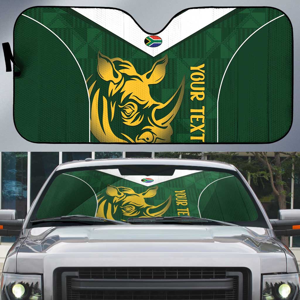South Africa Rugby Custom Auto Sun Shade Springboks Kente Rhino Symbol ...