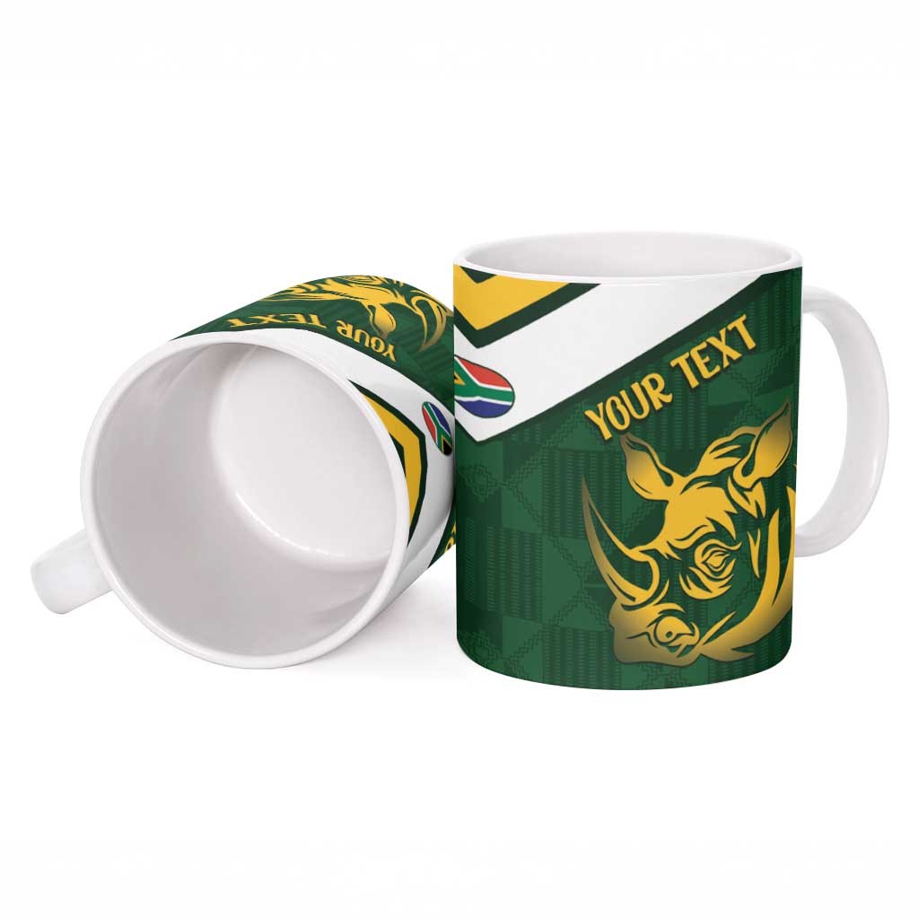 Springbok Rugby Mug South Africa Rugby Custom Ceramic Mug Springboks Kente Rhino Symbol by ...