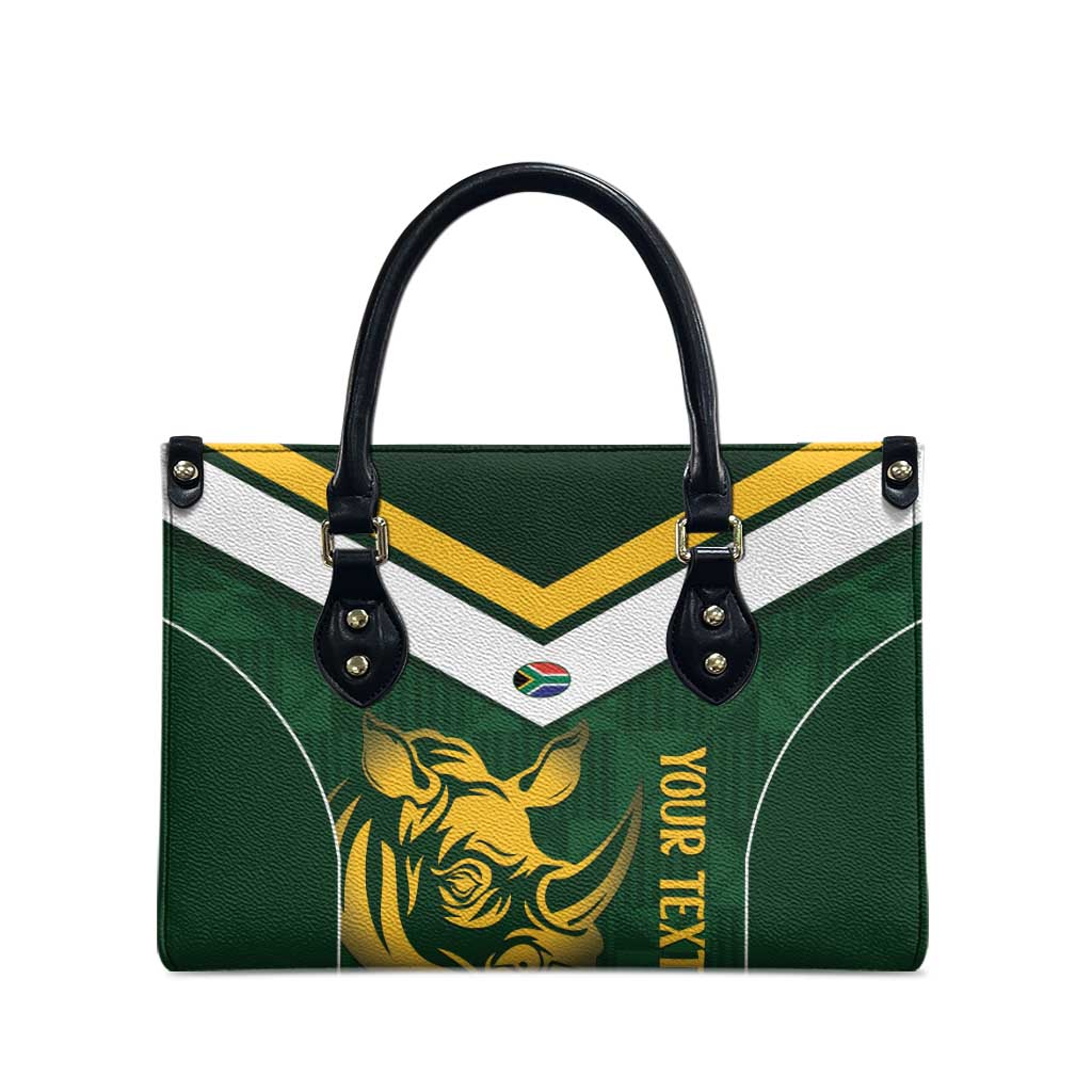 South Africa Rugby Custom Leather Bag Springboks Kente Rhino Symbol