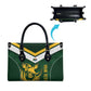 South Africa Rugby Custom Leather Bag Springboks Kente Rhino Symbol