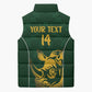 South Africa Rugby Custom Sleeveless Puffer Jacket Springboks Kente Rhino Symbol