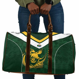 South Africa Rugby Custom Travel Bag Springboks Kente Rhino Symbol