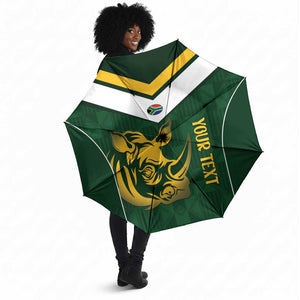 South Africa Rugby Custom Umbrella Springboks Kente Rhino Symbol