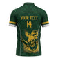 South Africa Rugby Custom Zipper Polo Shirt Springboks Kente Rhino Symbol
