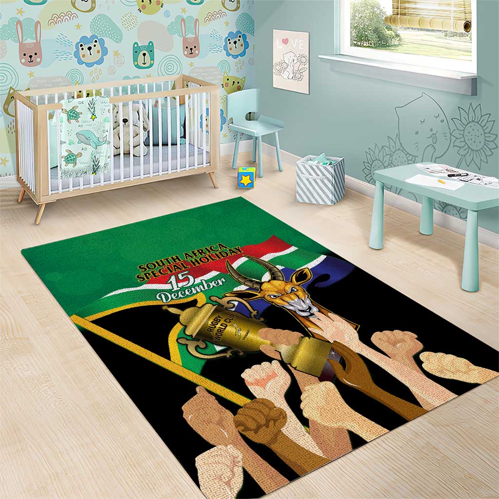 South Africa Special Holiday Area Rug Springboks Champions Celebration Rugby Is My Soul