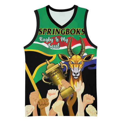 South Africa Special Holiday Basketball Jersey Springboks Champions Celebration Rugby Is My Soul - African Pride