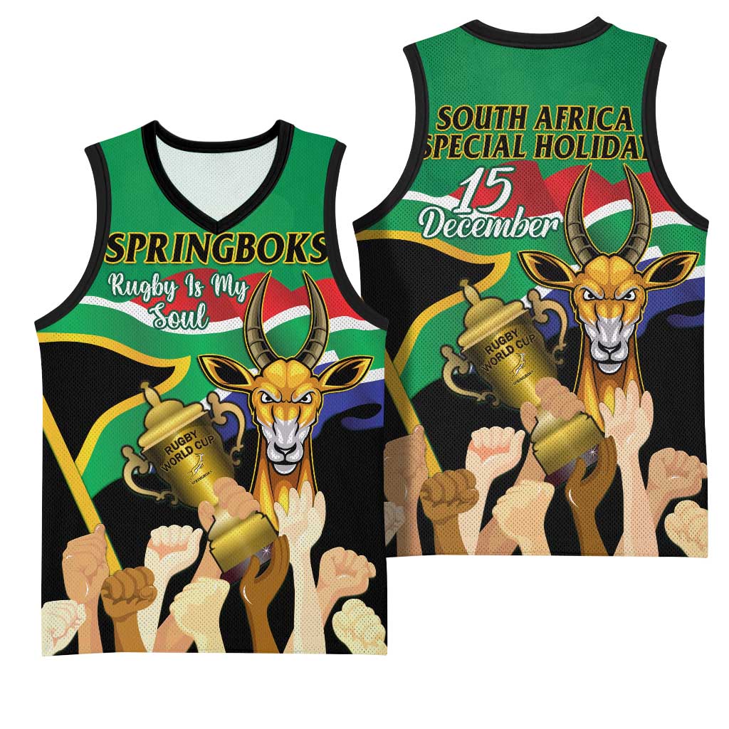 South Africa Special Holiday Basketball Jersey Springboks Champions Celebration Rugby Is My Soul LT14