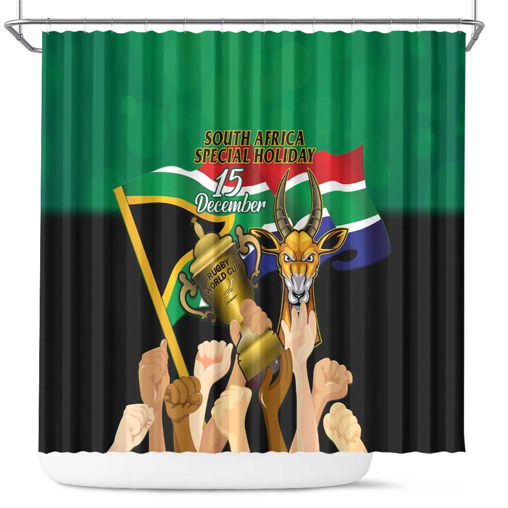 South Africa Special Holiday Shower Curtain Springboks Champions Celebration Rugby Is My Soul