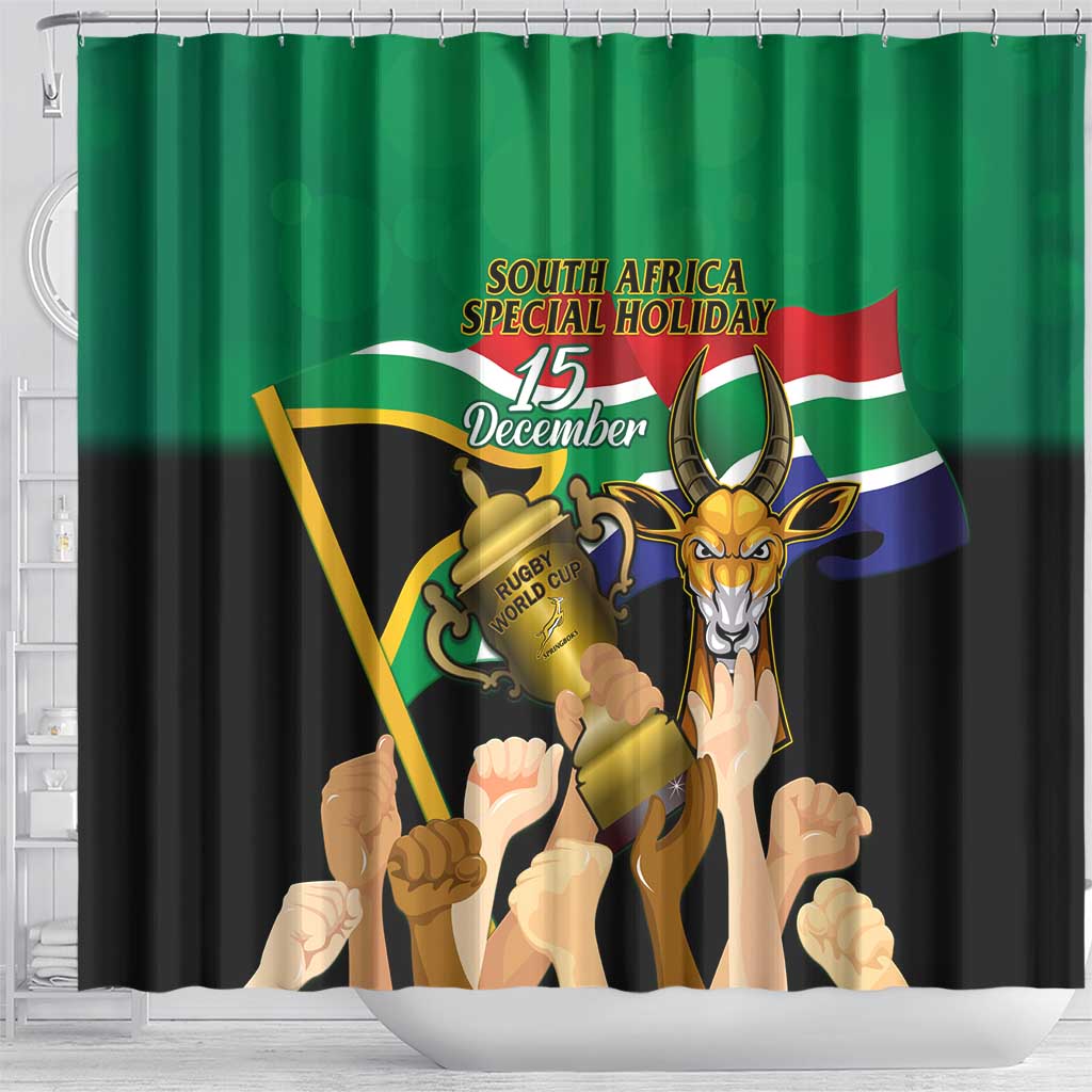 South Africa Special Holiday Shower Curtain Springboks Champions Celebration Rugby Is My Soul