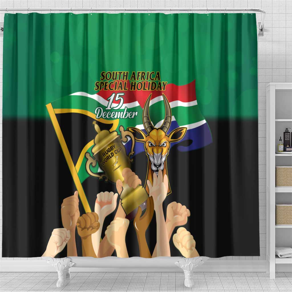 South Africa Special Holiday Shower Curtain Springboks Champions Celebration Rugby Is My Soul