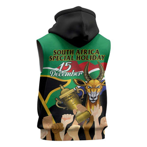 South Africa Special Holiday Sleeveless Zip Hoodie Springboks Champions Celebration Rugby Is My Soul - African Pride