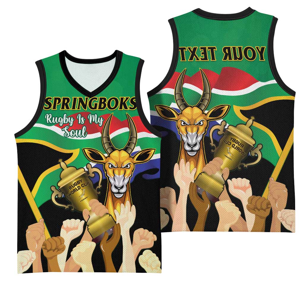Personalised South Africa Special Holiday Basketball Jersey Springboks Champions Celebration Rugby Is My Soul - African Pride