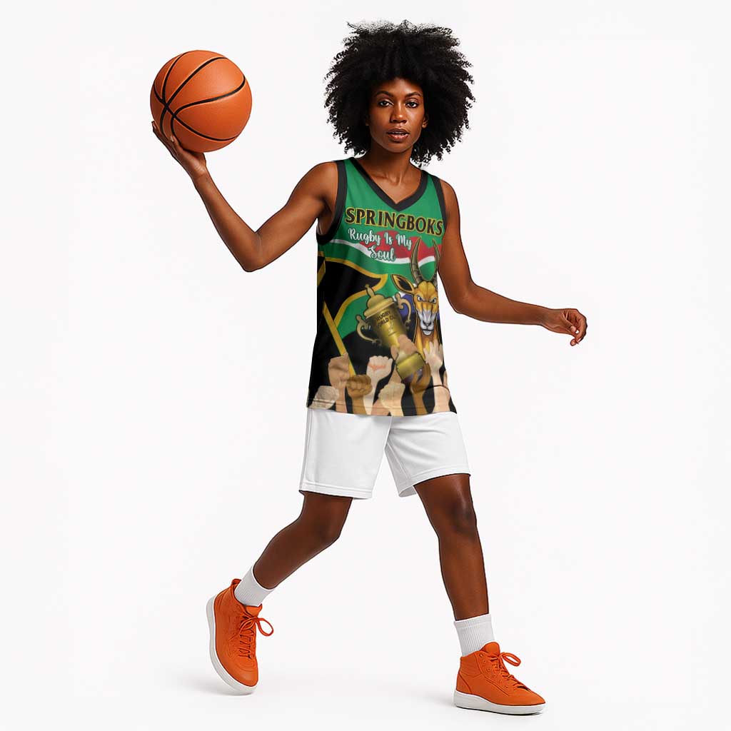 Personalised South Africa Special Holiday Basketball Jersey Springboks Champions Celebration Rugby Is My Soul - African Pride