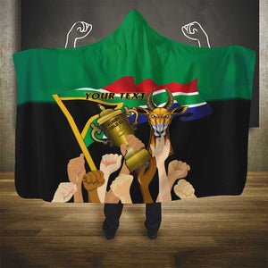 Personalised South Africa Special Holiday Hooded Blanket Springboks Champions Celebration Rugby Is My Soul