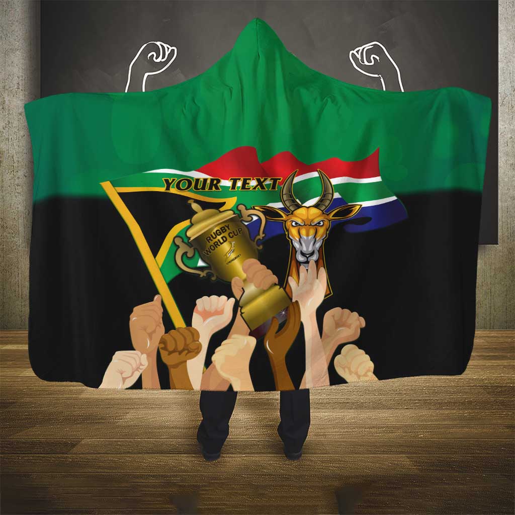 Personalised South Africa Special Holiday Hooded Blanket Springboks Champions Celebration Rugby Is My Soul