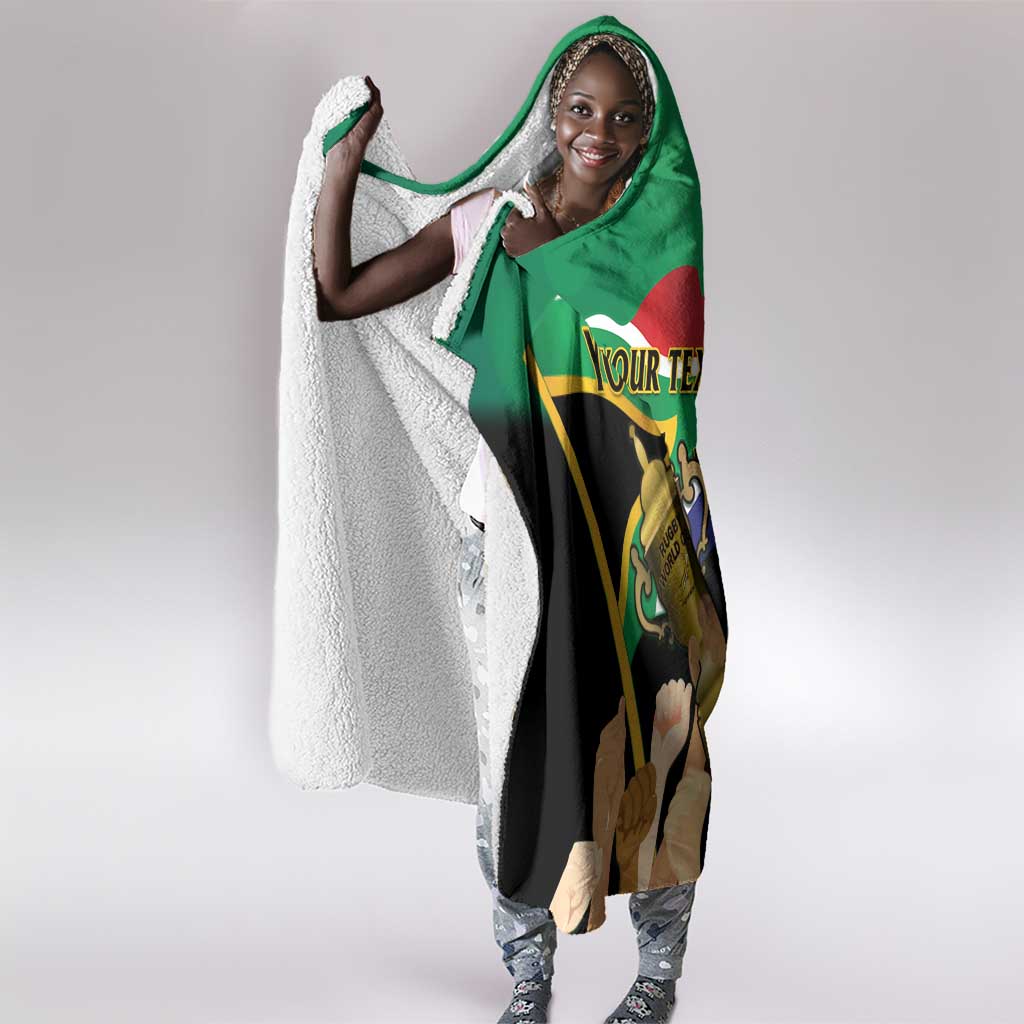 Personalised South Africa Special Holiday Hooded Blanket Springboks Champions Celebration Rugby Is My Soul