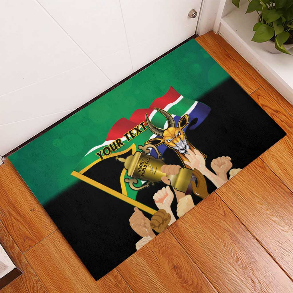 Personalised South Africa Special Holiday Rubber Doormat Springboks Champions Celebration Rugby Is My Soul