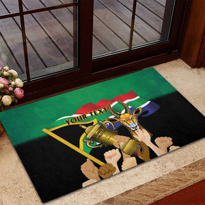 Personalised South Africa Special Holiday Rubber Doormat Springboks Champions Celebration Rugby Is My Soul