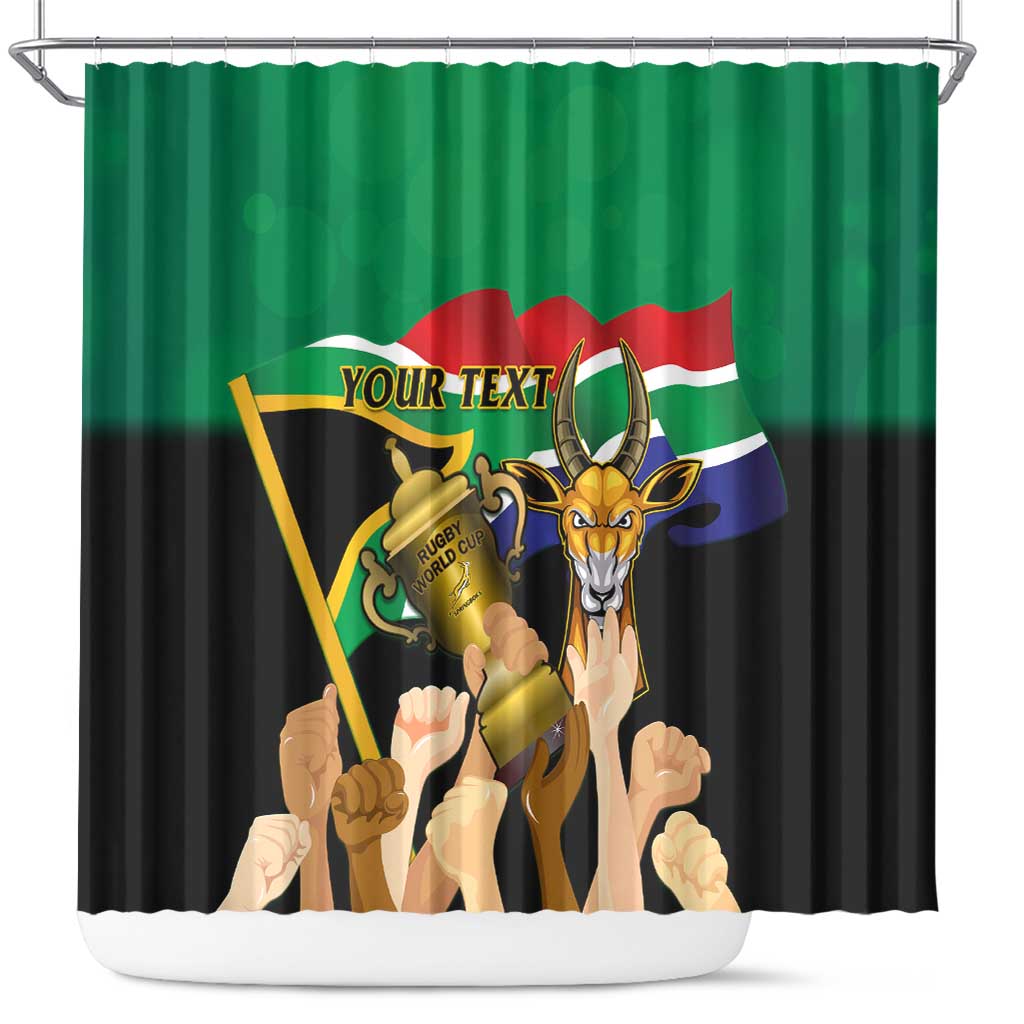 Personalised South Africa Special Holiday Shower Curtain Springboks Champions Celebration Rugby Is My Soul