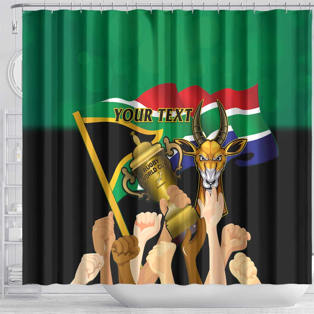 Personalised South Africa Special Holiday Shower Curtain Springboks Champions Celebration Rugby Is My Soul