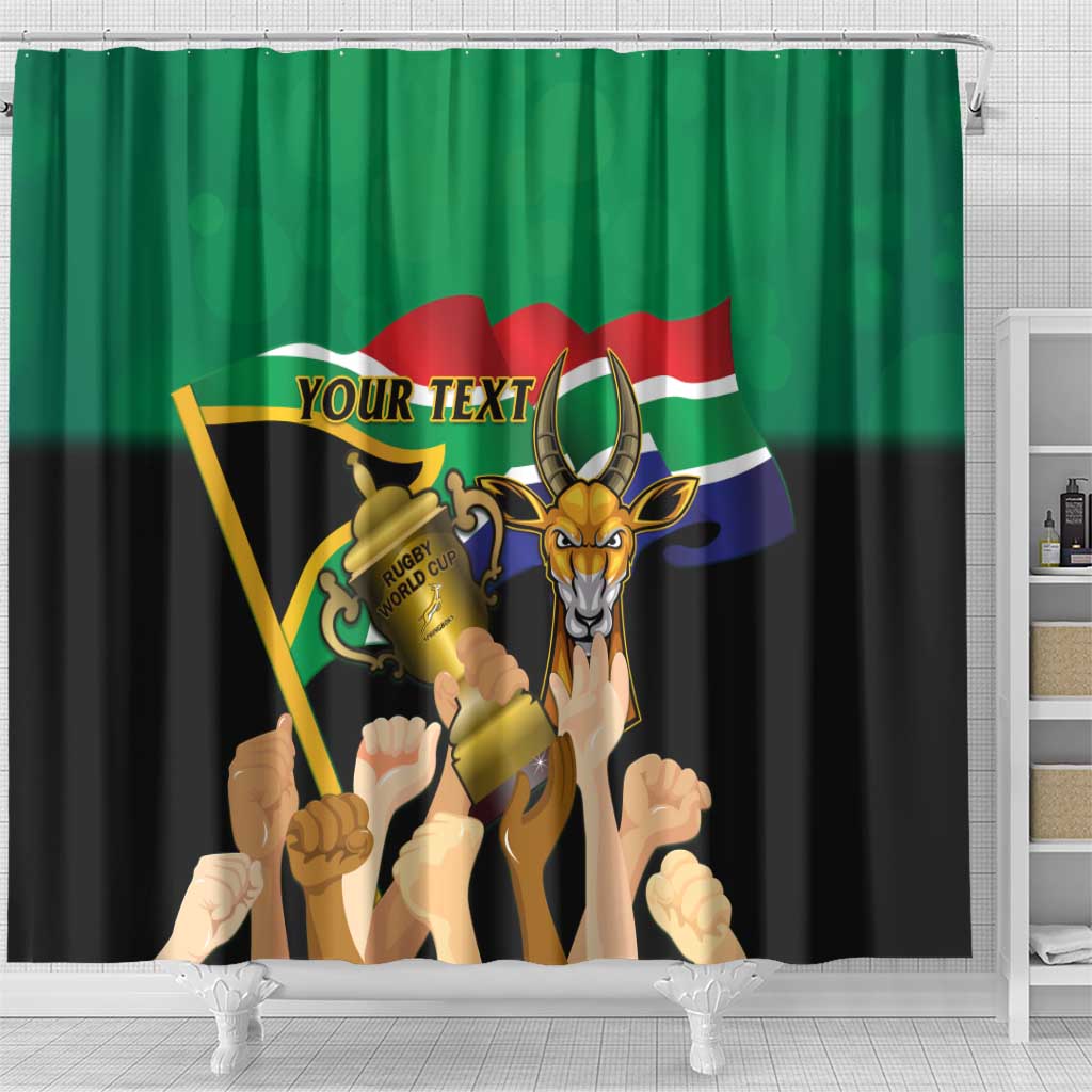 Personalised South Africa Special Holiday Shower Curtain Springboks Champions Celebration Rugby Is My Soul