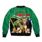 Personalised South Africa Special Holiday Sleeve Zip Bomber Jacket Springboks Champions Celebration Rugby Is My Soul