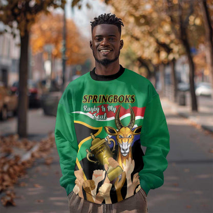 Personalised South Africa Special Holiday Sweatshirt Springboks Champions Celebration Rugby Is My Soul