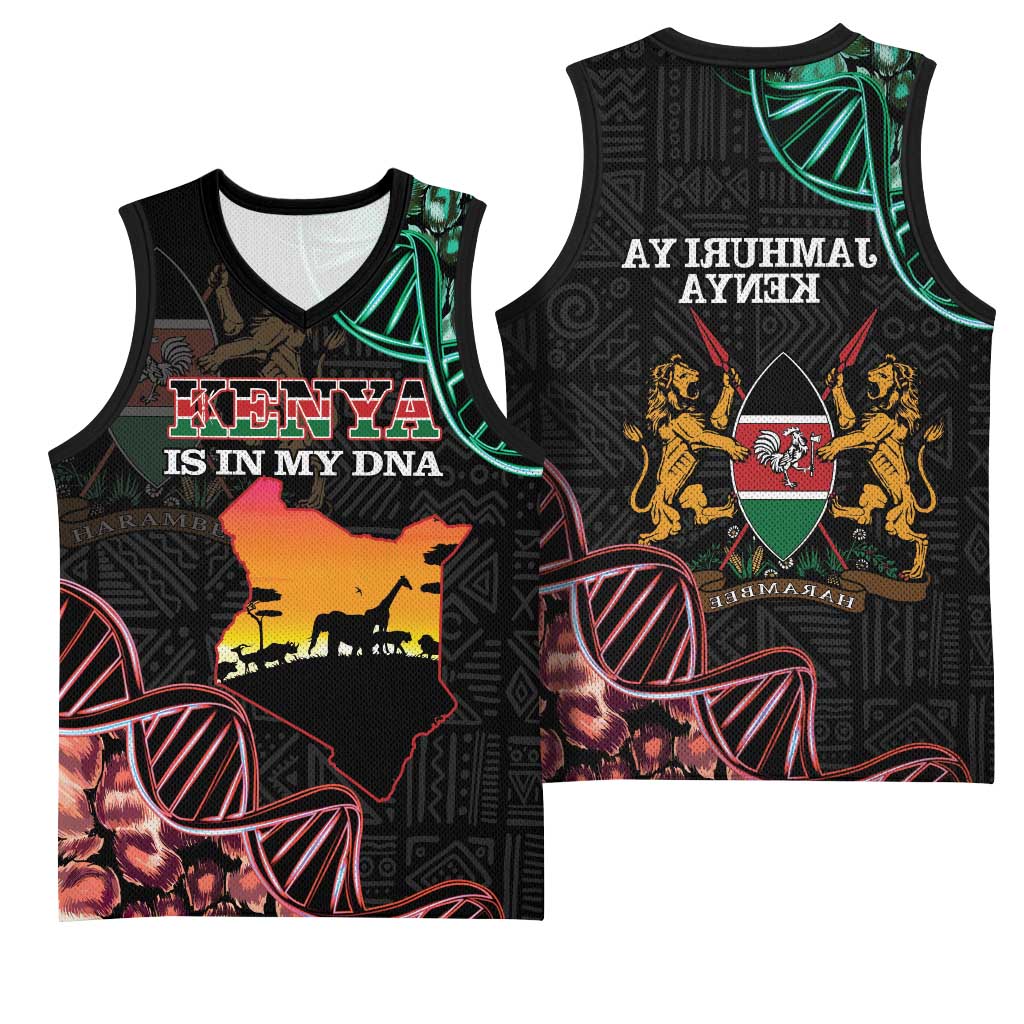 Afro Kenya Basketball Jersey Kenyan Is In My DNA - Jamhuri Day - African Pride