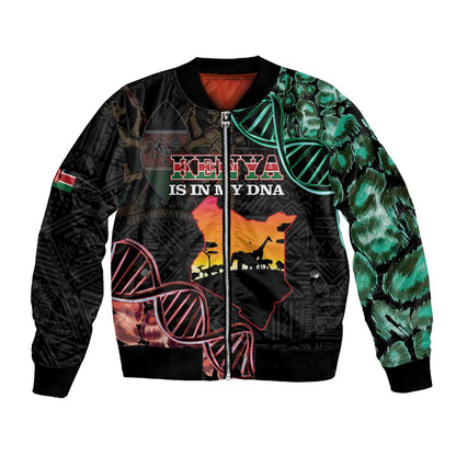 Afro Kenya Bomber Jacket Kenyan Is In My DNA - Jamhuri Day