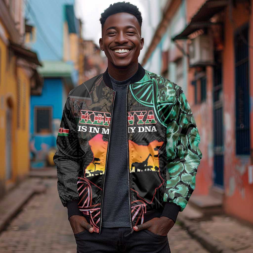 Afro Kenya Bomber Jacket Kenyan Is In My DNA - Jamhuri Day