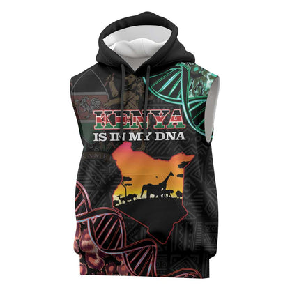 Afro Kenya Sleeveless Hoodie Kenyan Is In My DNA - Jamhuri Day - African Pride