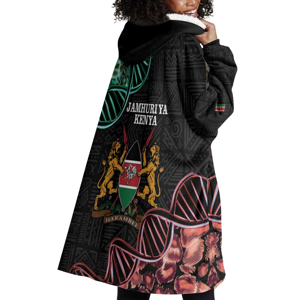 Afro Kenya Wearable Blanket Hoodie Kenyan Is In My DNA - Jamhuri Day