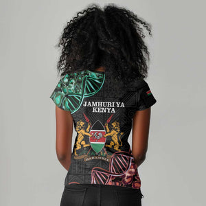 Afro Kenya Women V-Neck T-Shirt Kenyan Is In My DNA - Jamhuri Day