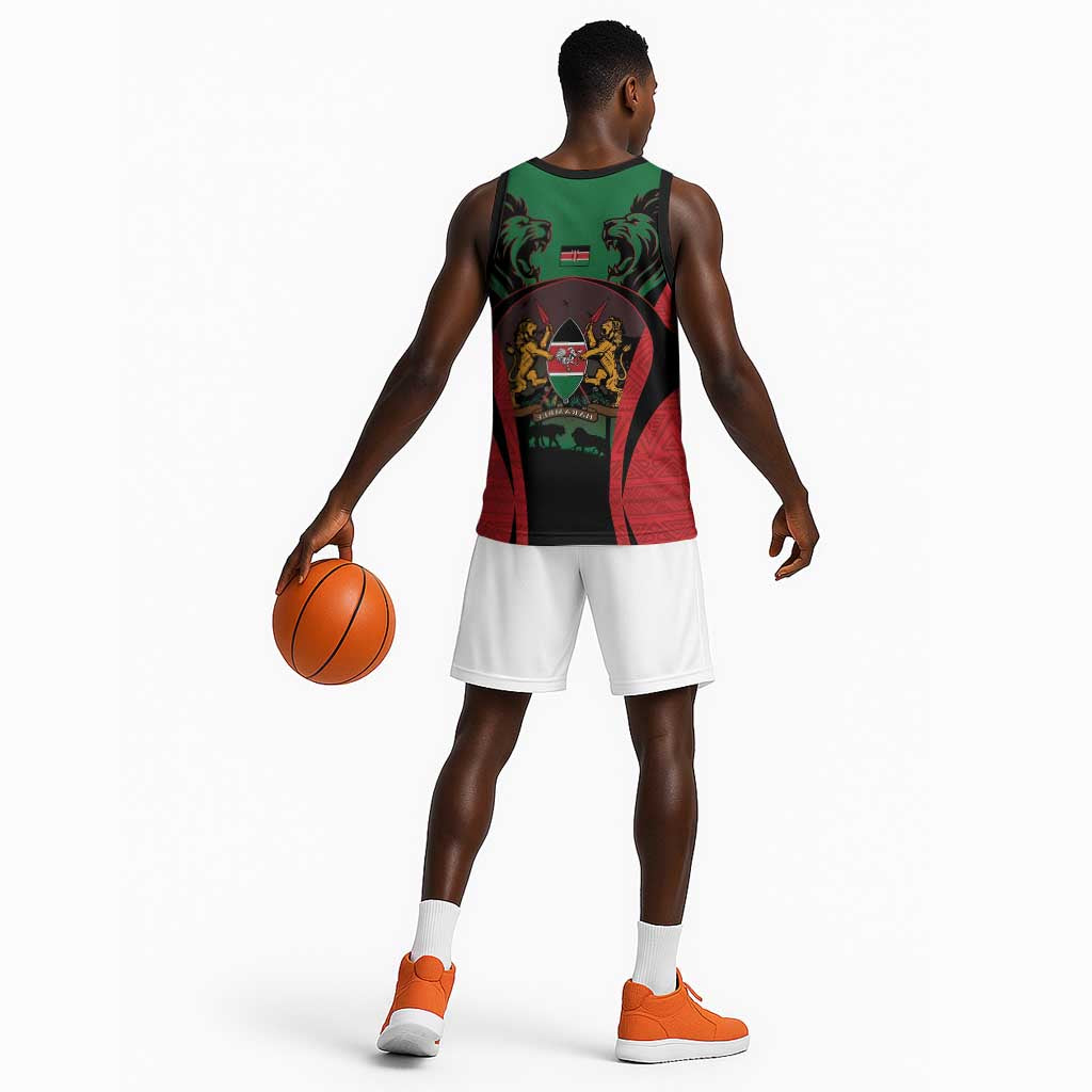 Proud Kenya 254 Basketball Jersey Safari Animals - African Pattern - African Pride