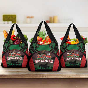 Proud Kenya 254 Grocery Bag Safari Animals - African Pattern