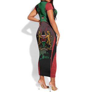 Proud Kenya 254 Short Sleeve Bodycon Dress Safari Animals - African Pattern LT14