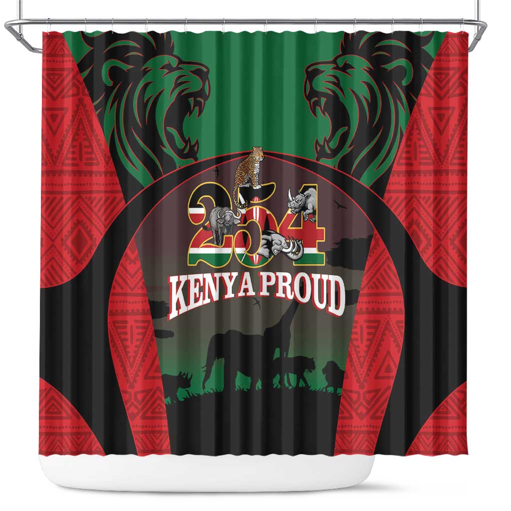 Proud Kenya 254 Shower Curtain Safari Animals - African Pattern