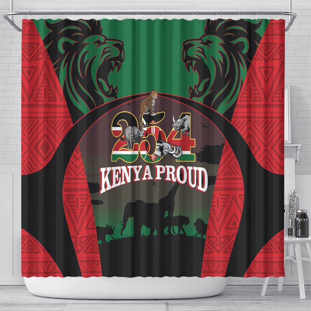 Proud Kenya 254 Shower Curtain Safari Animals - African Pattern