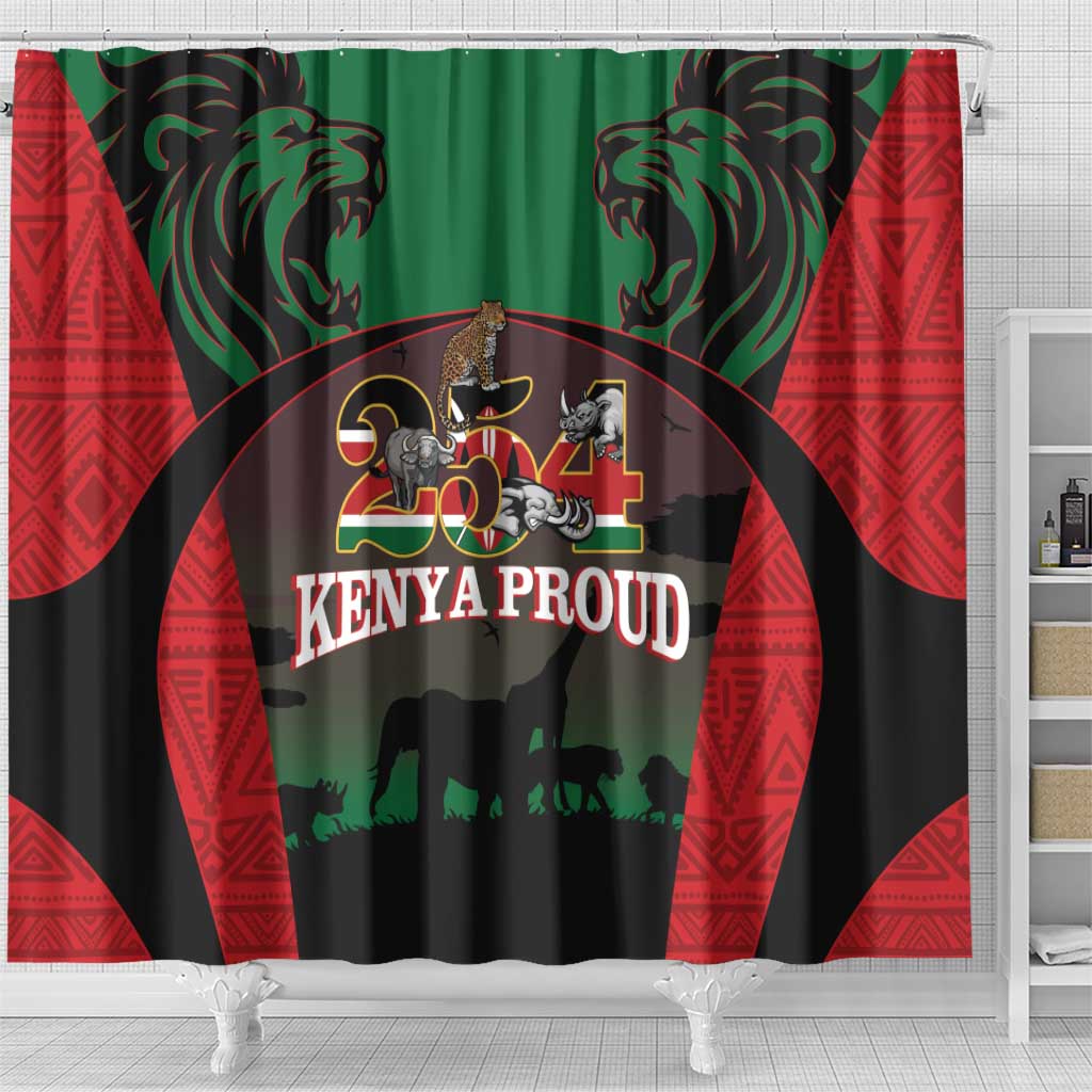 Proud Kenya 254 Shower Curtain Safari Animals - African Pattern
