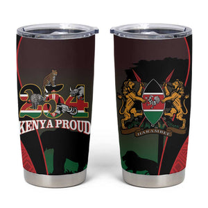 Proud Kenya 254 Tumbler Cup Safari Animals - African Pattern