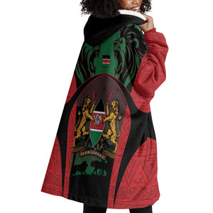 Proud Kenya 254 Wearable Blanket Hoodie Safari Animals - African Pattern