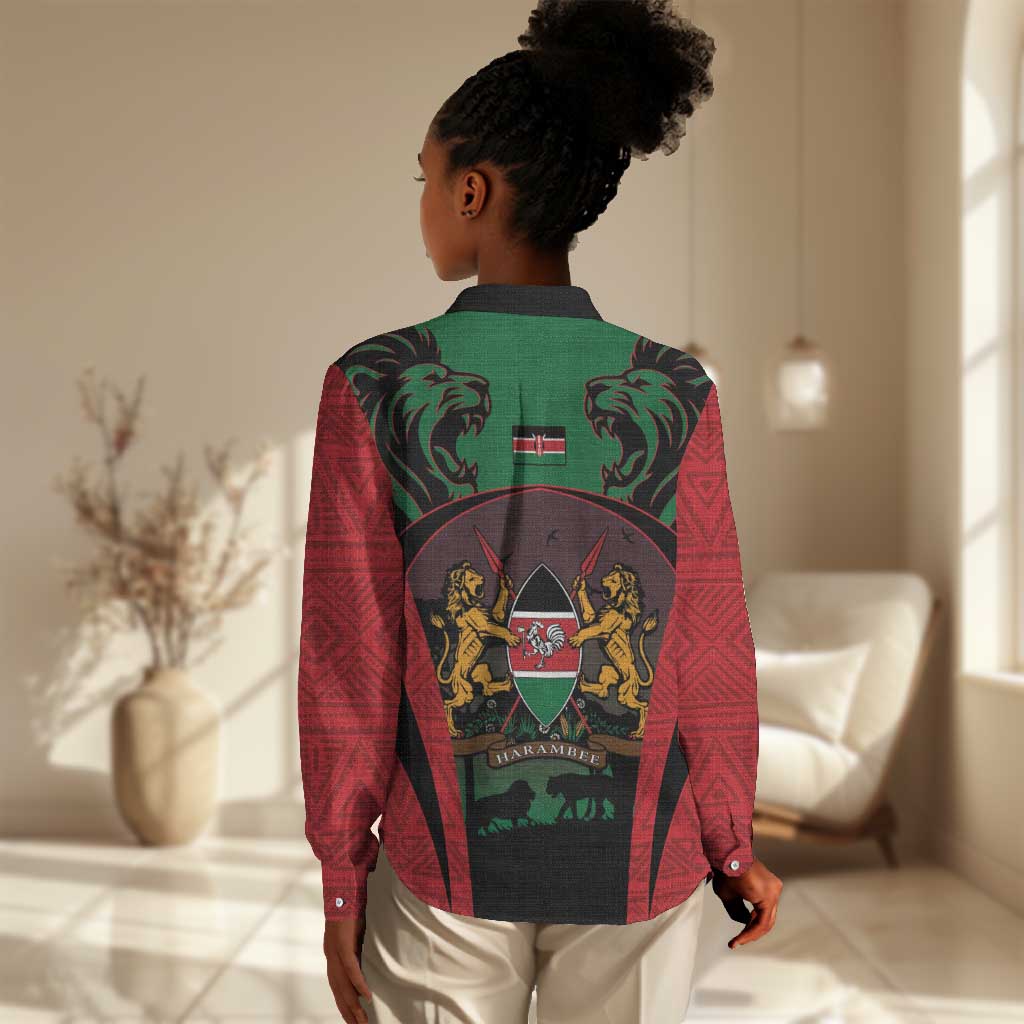 Proud Kenya 254 Women Casual Shirt Safari Animals - African Pattern LT14