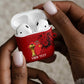 Morocco Football Custom AirPods Case Atlas Lions Champions African Red Islamic Pattern