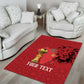 Morocco Football Custom Area Rug Atlas Lions Champions African Red Islamic Pattern