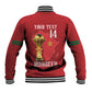 Morocco Football Custom Baseball Jacket Atlas Lions Champions African Red Islamic Pattern