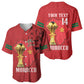Morocco Football Custom Baseball Jersey Atlas Lions Champions African Red Islamic Pattern