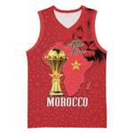 Morocco Football Custom Basketball Jersey Atlas Lions Champions African Red Islamic Pattern