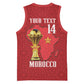 Morocco Football Custom Basketball Jersey Atlas Lions Champions African Red Islamic Pattern