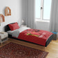 Morocco Football Custom Bedding Set Atlas Lions Champions African Red Islamic Pattern