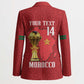 Morocco Football Custom Blazer Atlas Lions Champions African Red Islamic Pattern